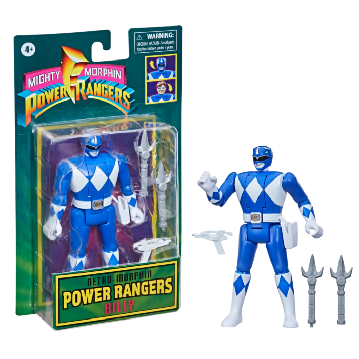 Mighty Morphin Power Rangers - Blue Ranger (Billy) Retro-Morphin Fliphead 6” Action Figure