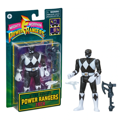 Mighty Morphin Power Rangers - Black Ranger (Zack) Retro-Morphin Fliphead 6” Action Figure