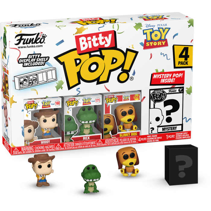 Toy Story 4 - Woody, Rex, Slinky Dog &amp; Mystery Bitty Pop! Vinyl Figure 4-Pack