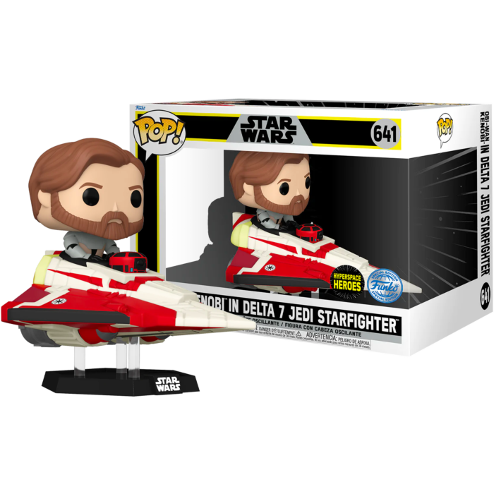 Star Wars: The Clone Wars - Obi-Wan Kenobi in Delta-7 Jedi Starfighter Pop! Rides Vinyl Figure