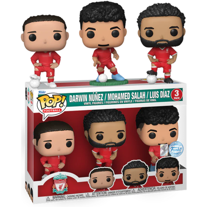 Football (Soccer) - Darwin Nunez, Luis Diaz &amp; Mohamed Salah Pop! Vinyl Figure 3-Pack