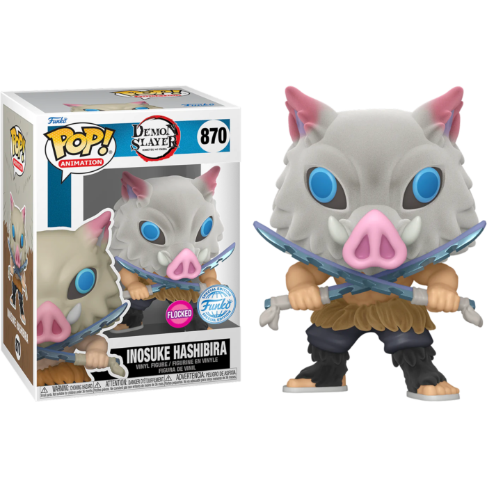 Demon Slayer - Inosuke Hashibira with Blades Crossed Flocked Pop! Vinyl Figure