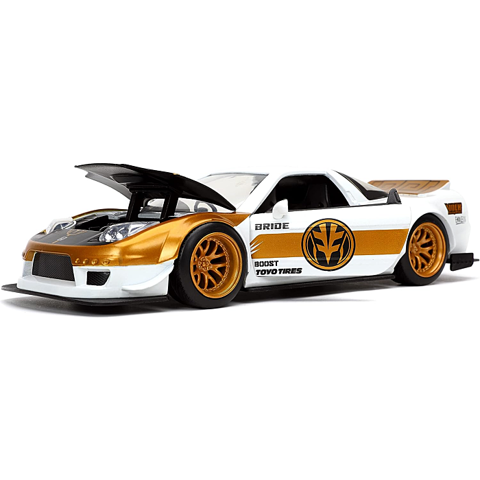 Mighty Morphin Power Rangers - White Ranger &amp; 2002 Honda NSX Type-R Japan Spec 1/24th Scale Die-Cast Vehicle Replica