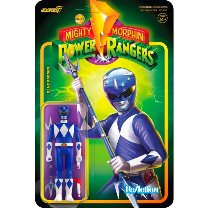 Mighty Morphin Power Rangers - Blue Ranger ReAction 3.75” Action Figure