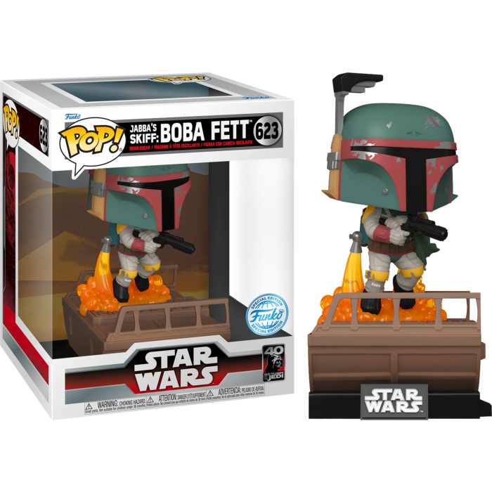 Star Wars Episode VI: Return of the Jedi - Boba Fett Jabba&#39;s Skiff 40th Anniversary Build-A-Scene Deluxe Pop! Vinyl Figure