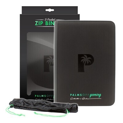 Palms off Gamging- Collector&#39;s Series 9 Pocket Zip Trading Card Binder - BLACK (360 Slots)