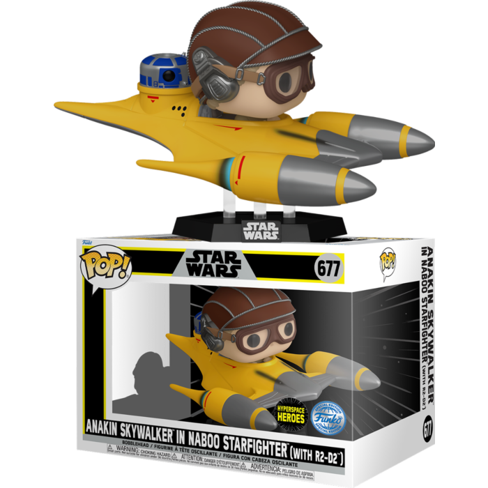 Star Wars - Anakin Skywalker in Naboo Starfighter with R2-D2 Pop! Rides Vinyl Figure