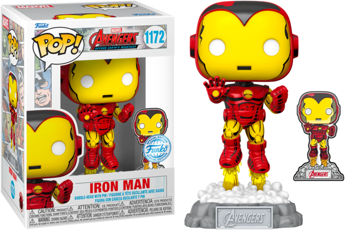 Avengers: Beyond Earth’s Mightiest - Iron Man 60th Anniversary Pop! Vinyl Figure with Enamel Pin