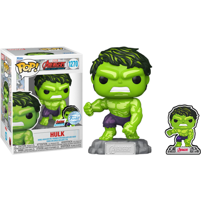 Avengers: Beyond Earth&#39;s Mightiest - Hulk 60th Anniversary Pop! Vinyl Figure with Enamel Pin