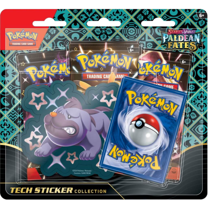 Pokemon - Scarlet &amp; Violet 4.5 Paldean Fates Shiny Maschiff Tech Sticker Collection Blister Pack