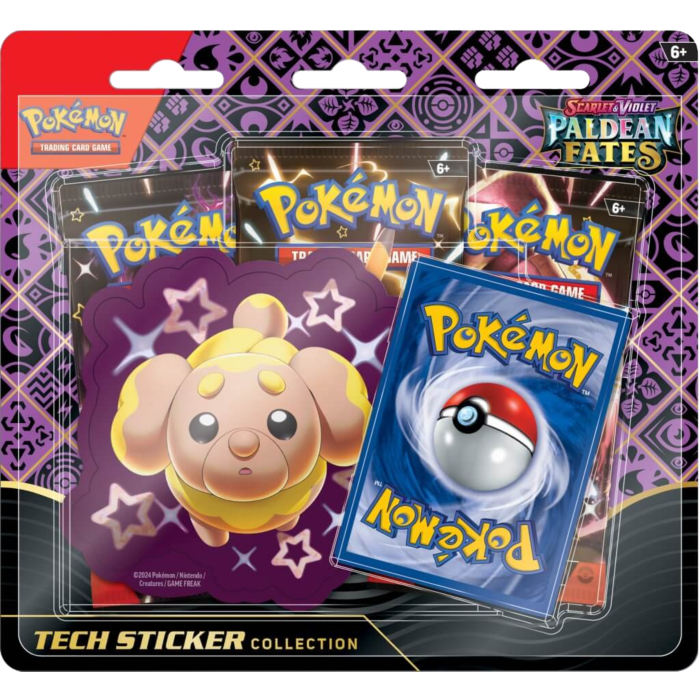 Pokemon - Scarlet & Violet 4.5 Paldean Fates Shiny Fidough Tech Sticker Collection Blister Pack