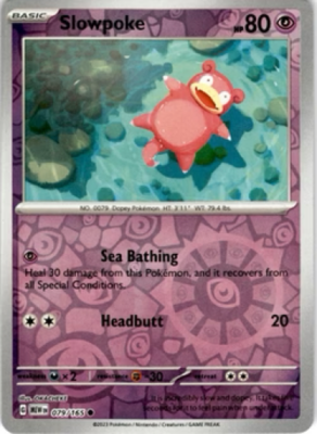 Pokemon Card- SLOWPOKE- 079/165 - REVERSE HOLO SCARLET &amp; VIOLET 151