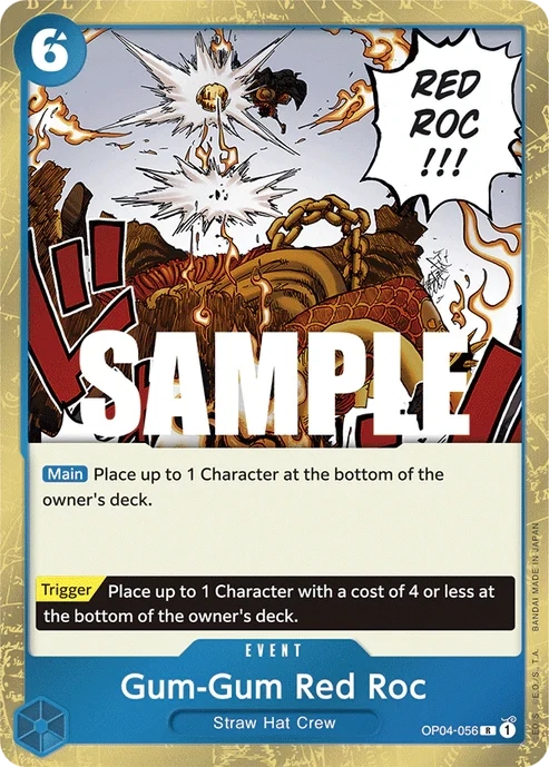 One Piece Card- OP04-056 - Gum-Gum Red Roc
