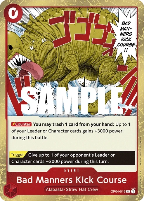 One Piece Card- OP04-016 - Bad Manners Kick Course