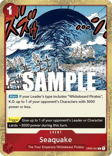 One Piece Card- OP02-021 - Seaquake - Rare