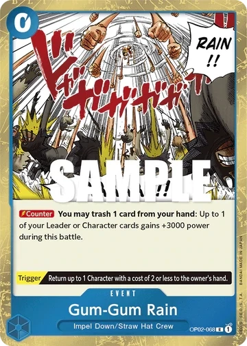 One Piece Card- OP02-068 - Gum-Gum Rain - Rare