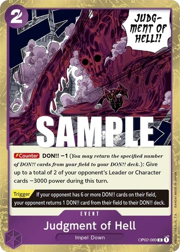 One Piece Card- OP02-089 - Judgment of Hell - Rare
