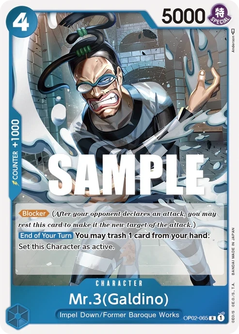 One Piece Card- OP02-065 - Mr.3 (Galdino) - Rare
