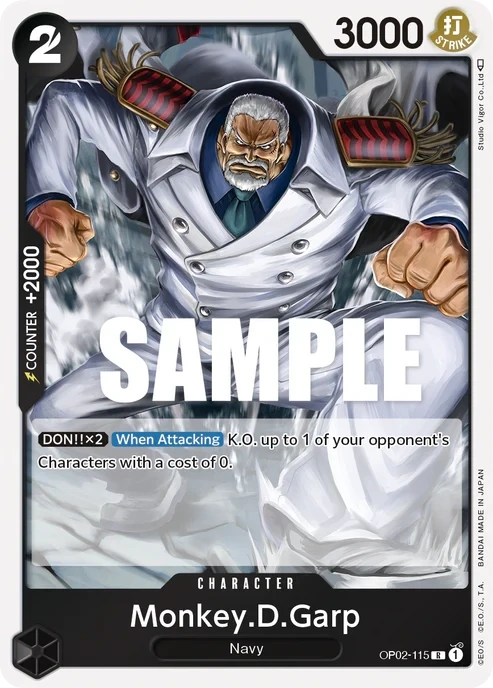 One Piece Card- OP02-115 - Monkey D Garp - Rare