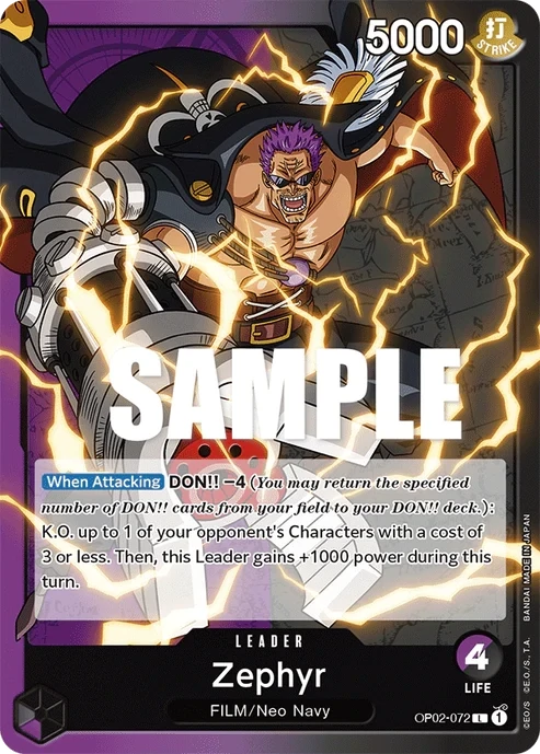 One Piece Card- OP02-072 - Zephyr - Leader