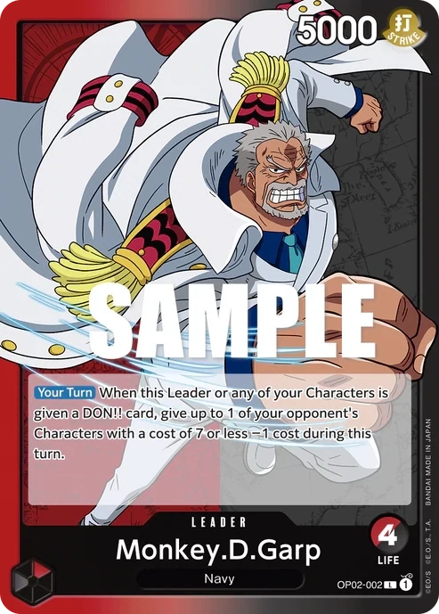 One Piece Card- OP02-002 - Monkey D Garp - Leader