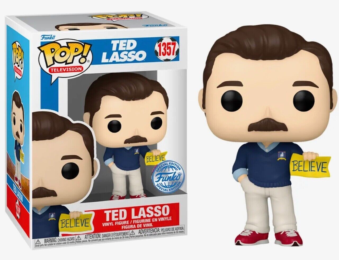 Ted Lasso - Ted Lasso With Believe Sign Pop! Vinyl Figure