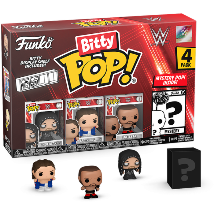 WWE - Undertaker, British Bulldog, Batista &amp; Mystery Bitty Series 04 Pop! Vinyl Figure 4-Pack