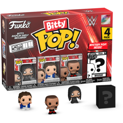 WWE - Undertaker, British Bulldog, Batista & Mystery Bitty Series 04 Pop! Vinyl Figure 4-Pack