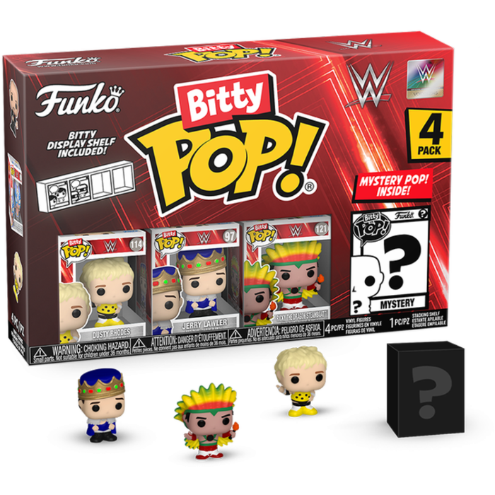 WWE - Dusty Rhodes, Jerry Lawler, Ricky “The Dragon” Steamboat &amp; Mystery Bitty Series 02 Pop! Vinyl Figure 4-Pack