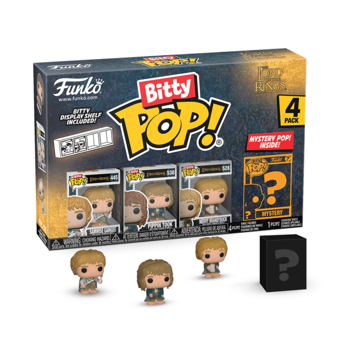 The Lord of the Rings - Samwise, Pippin, Merry Brandybuck &amp; Mystery Bitty Pop! Vinyl Figure 4-Pack