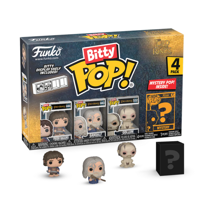 The Lord of the Rings - Frodo, Gandalf, Gollum &amp; Mystery Bitty Pop! Vinyl Figure 4-Pack