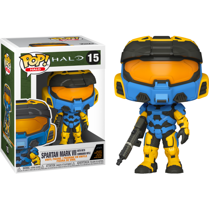Halo Infinite - Spartan Mark VII with VK78 Commando Rifle Blue &amp; Yellow Pop! Vinyl Figure
