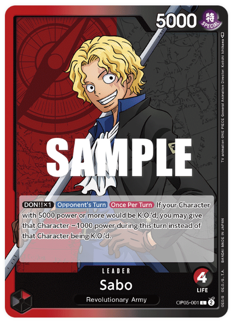 One Piece Card Japanese- OP05-001 Sabo