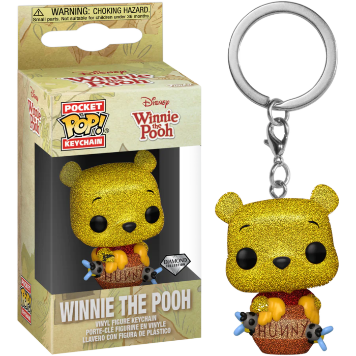 Pre-Order: Winnie the Pooh - Winnie the Pooh in Honey Pot Diamond Glitter Pocket Pop! Vinyl Keychain Figure