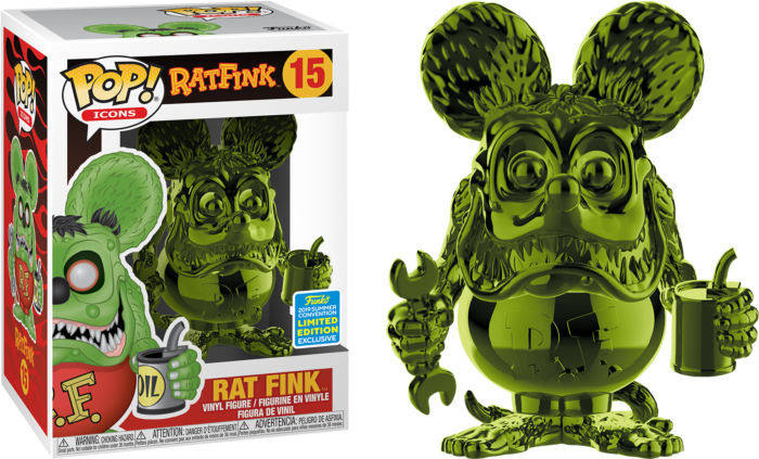Rat Fink - Rat Fink Green Chrome Pop! Vinyl Figure (2019 Summer Convention Exclusive) (Box Minor Damaged)