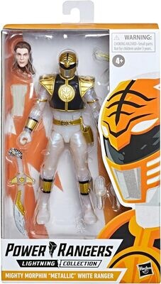 Power Rangers Lightning Collection 6-Inch Mighty Morphin Metallic White Ranger Collectible Action Figure Toy - alternate