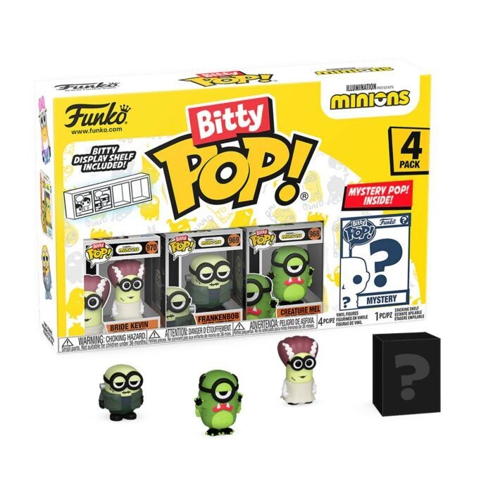 Pre-Order: Minions - Bride Kevin, Frankenbob, Creature Mel &amp; Mystery Bitty Pop! Vinyl Figure 4-Pack