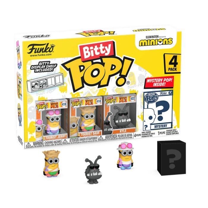 Pre-Order: Minions - Tourist Jerry, Tourist Dave, Kyle &amp; Mystery Bitty Pop! Vinyl Figure 4-Pack