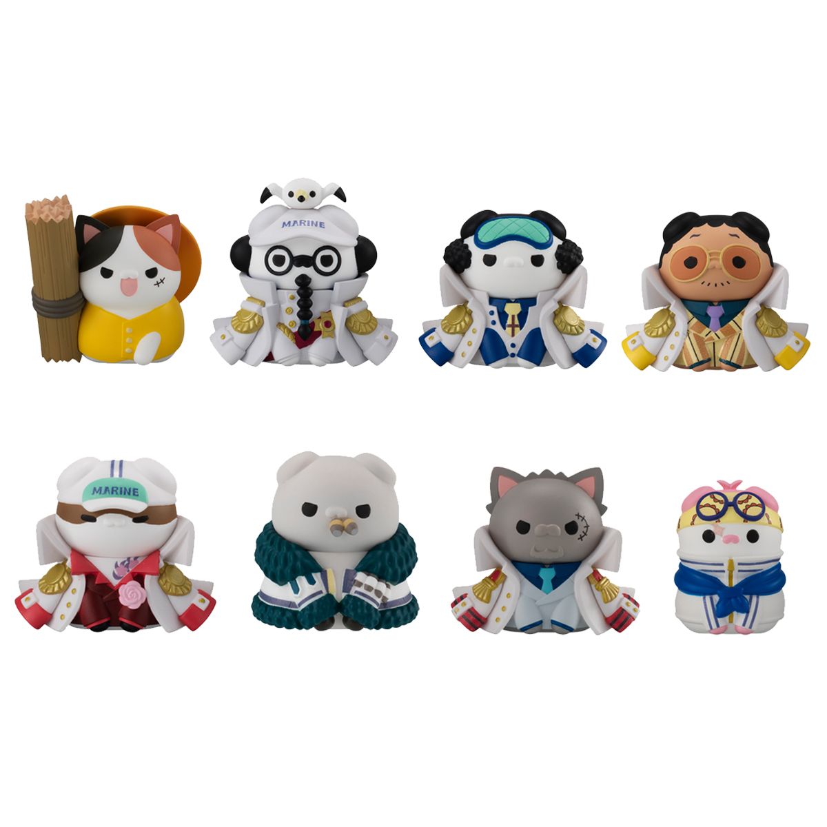 One Piece Mega Cat Project Nyan Piece Nyaan! Luffy vs, Marine Box of 8 Figures