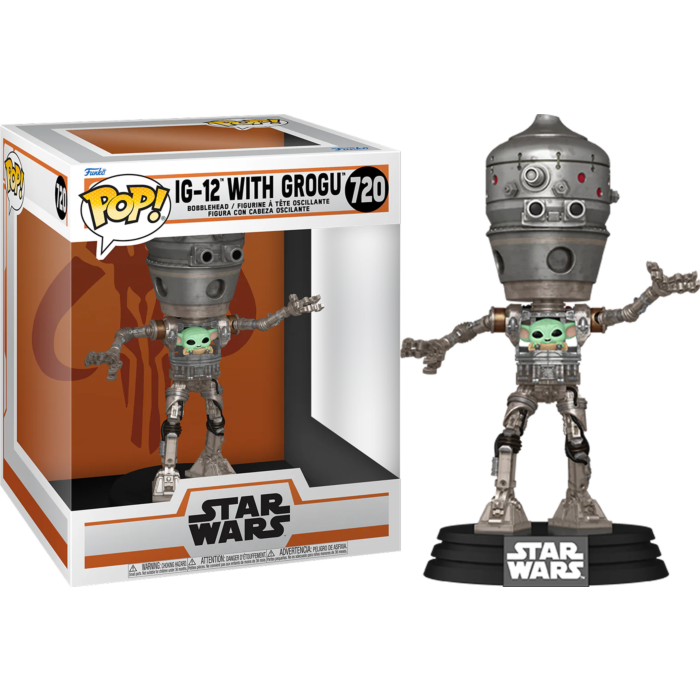 Star Wars: The Mandalorian - IG-12 with Grogu Deluxe Pop! Vinyl Figure