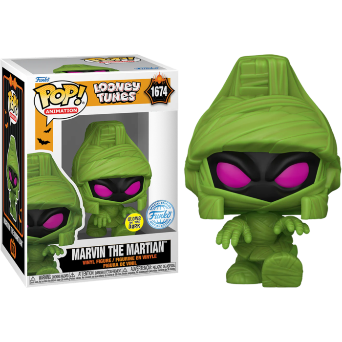 Pre-Order: Looney Tunes: Halloween - Marvin the Martian (Mummy) Glow-in-the-Dark Pop! Vinyl Figure