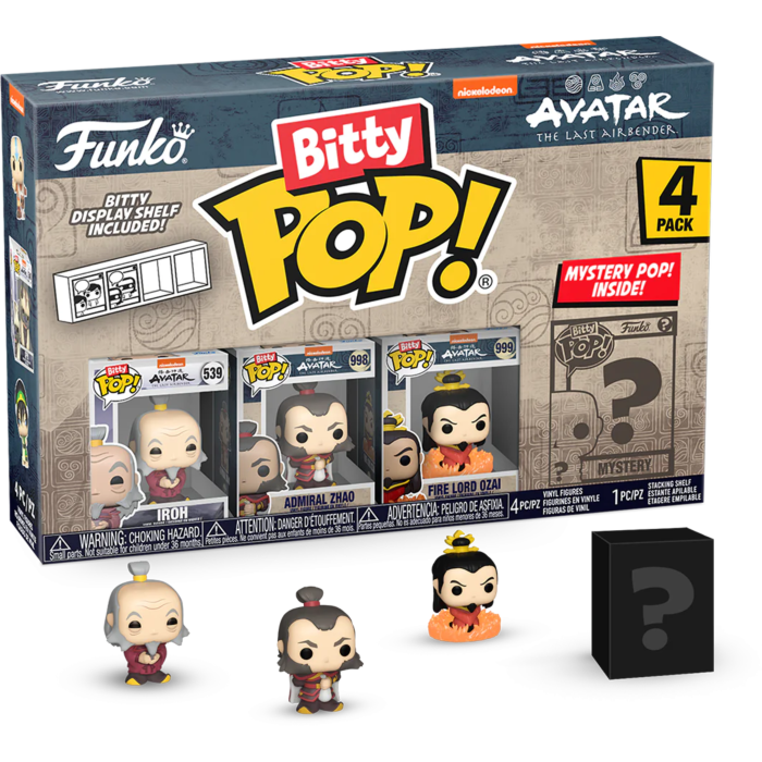 Avatar: The Last Airbender - Iroh, Admiral Zhao, Fire Lord Ozai &amp; Mystery Bitty Series 03 Pop! Vinyl Figure 4-Pack