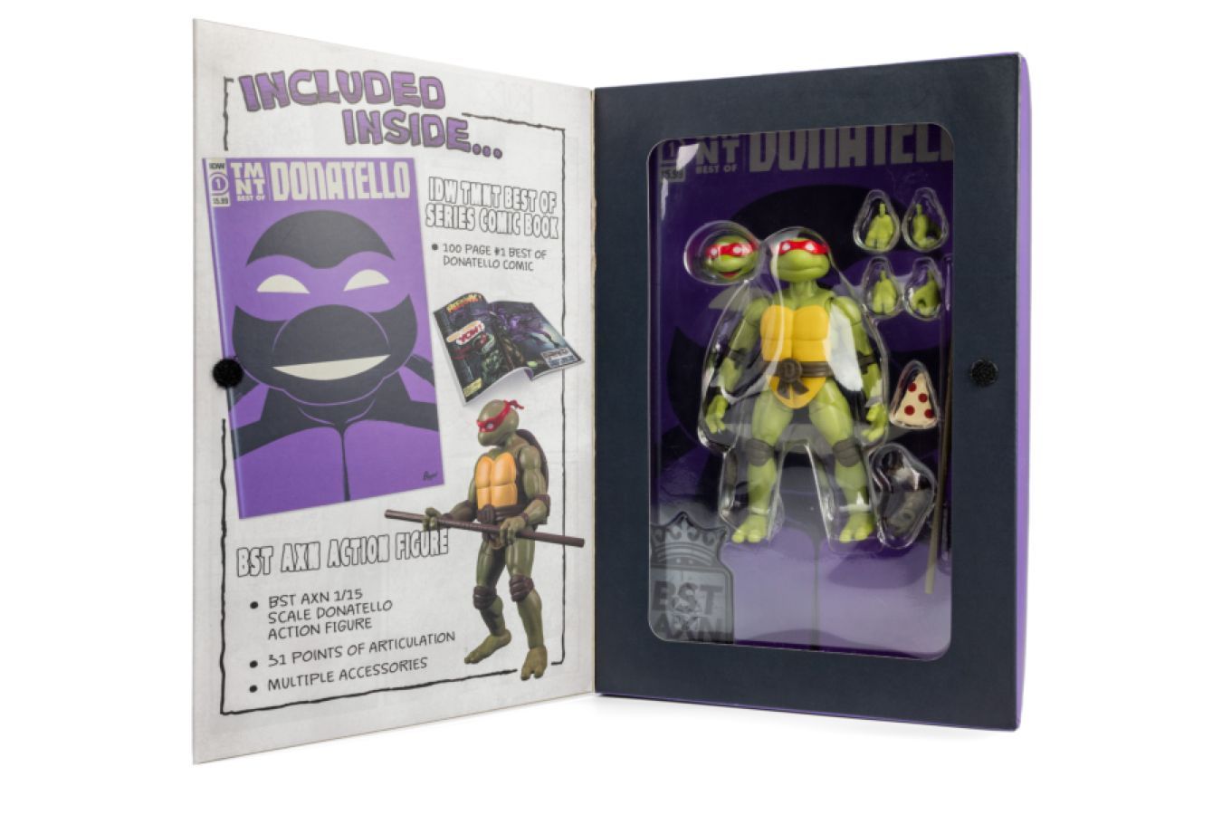 Teenage Mutant Ninja Turtles (comics) - Donatello BST AXN Action Figure &amp; Comic Book (Wave 3)