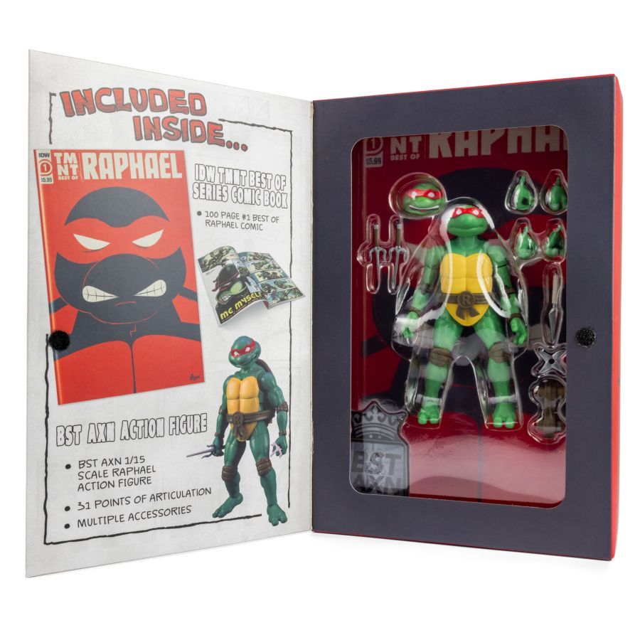 Teenage Mutant Ninja Turtles (comics) - Raphael BST AXN Action Figure &amp; Comic Book (Wave 2)