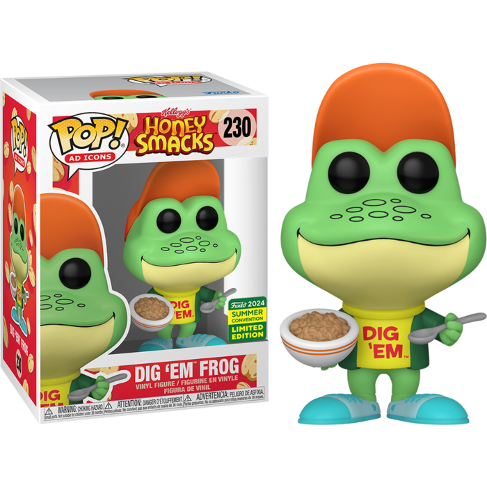 Kellogg&#39;s Honey Smacks - Dig &#39;Em Frog Pop! Vinyl Figure (2024 Summer Convention Exclusive)