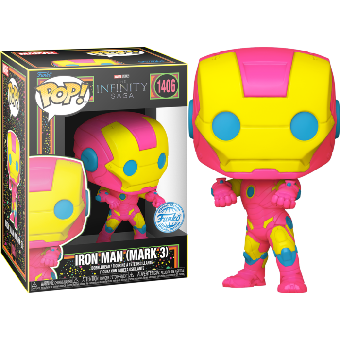 Marvel: The Infinity Saga - Iron Man (Mark 3) Blacklight Pop! Vinyl Figure