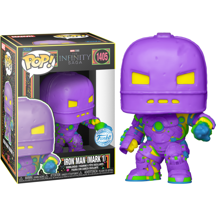 Marvel: The Infinity Saga - Iron Man (Mark 1) Blacklight Pop! Vinyl Figure