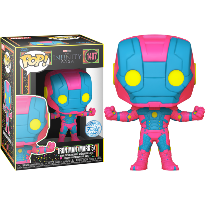 Marvel: The Infinity Saga - Iron Man (Mark 5) Blacklight Pop! Vinyl Figure