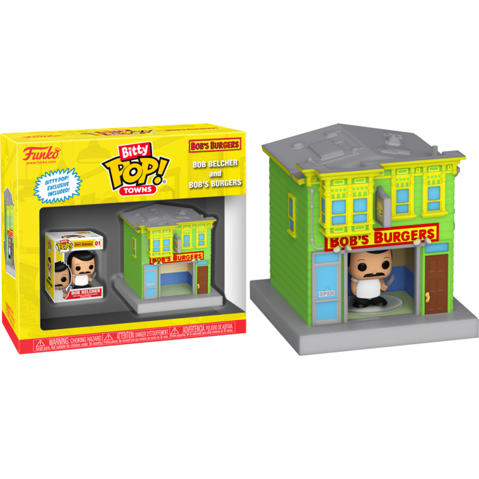 Bob&#39;s Burgers - Bob Belcher &amp; Bob&#39;s Burgers Bitty Pop! Town Vinyl Figure