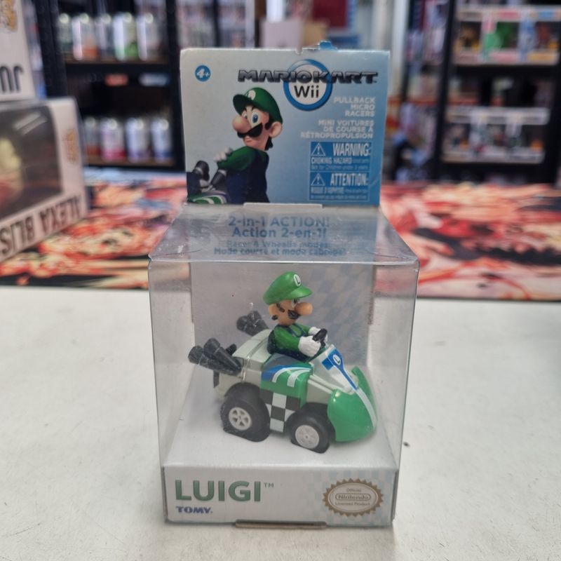 Luigi Mini Racers Nintendo Mario Kart Wii Pullback Micro Racers- Luigi Mini Figure